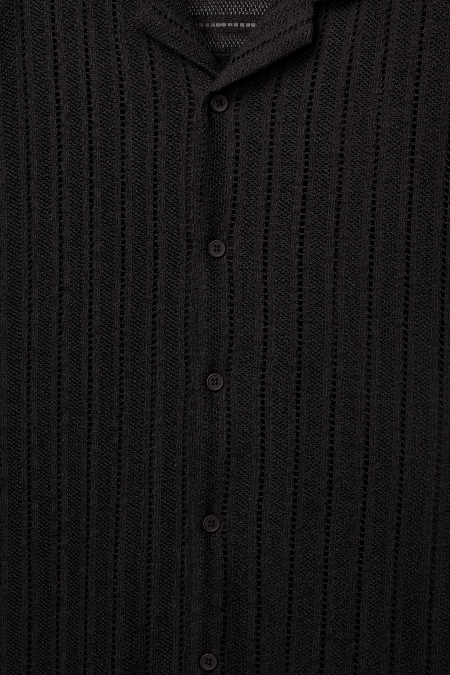 Black textured short sleeve shirt Product Image