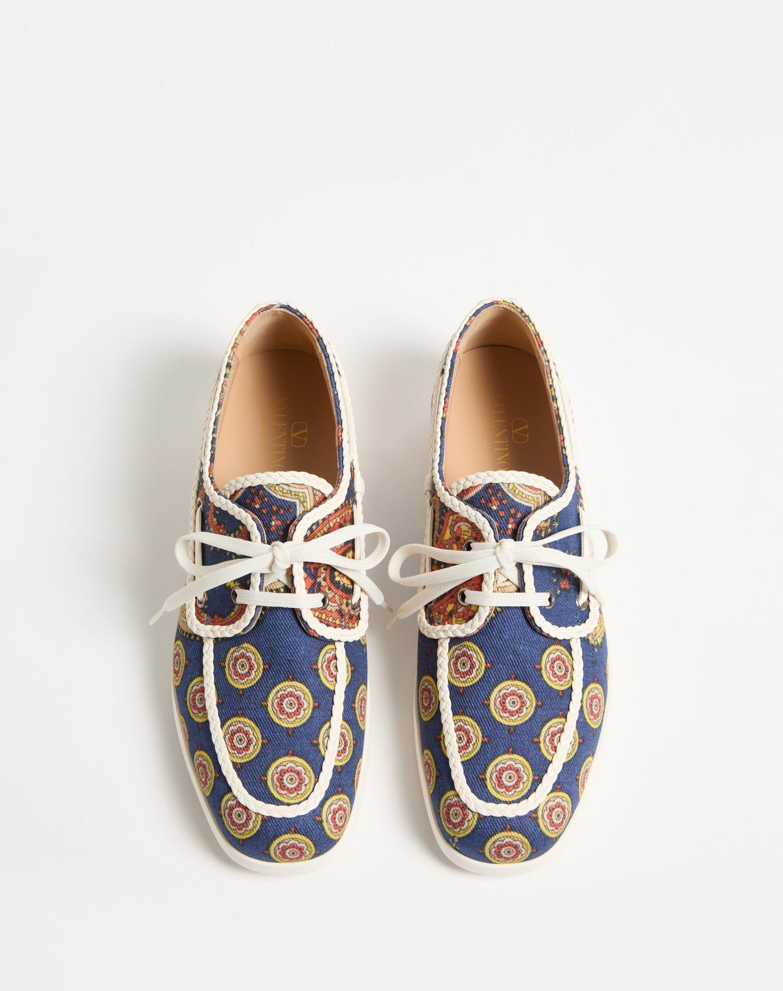 Palm Avenue Boat Shoe In Voyage Imaginaire Denim Fabric And Nappa Product Image