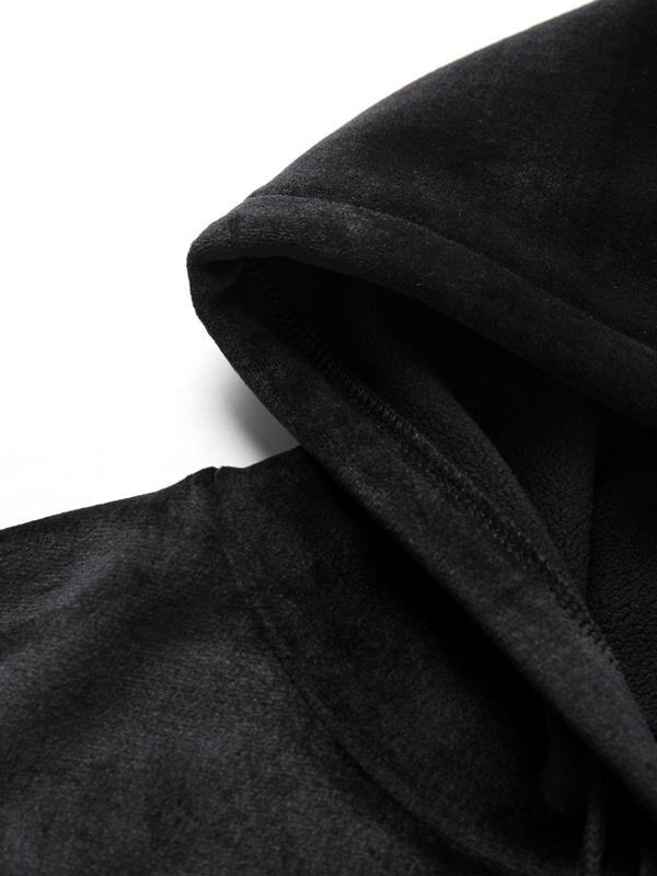 Grunge Rhinestone Print Zip Up Hoodie Product Image