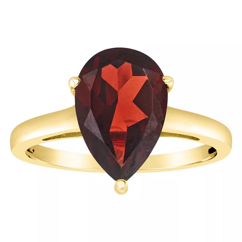 Alyson Layne 14k Gold Pear Cut Garnet Solitaire Ring, Women's, Size: 7 Product Image