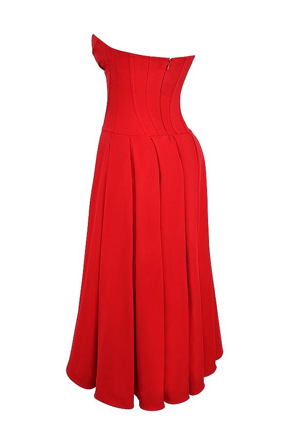 Lady  scarlet strapless midi dress Product Image