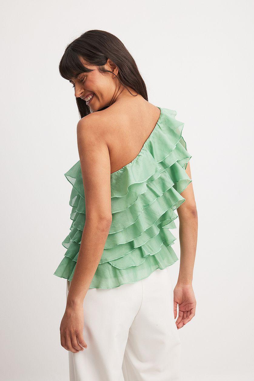 One Shoulder Ruffled Top Product Image