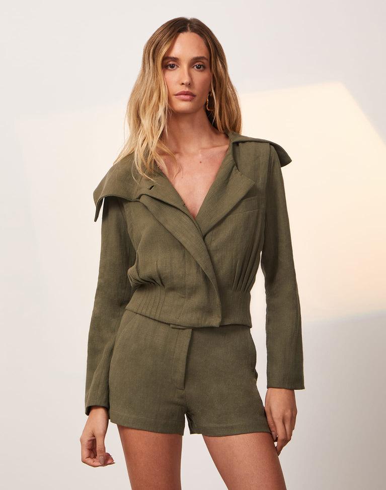Selena Short Jacket - Evergreen Product Image