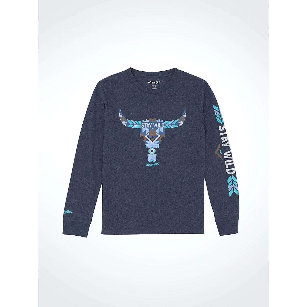 Boy's Checotah Long Sleeve Western Snap Shirt in Turq Crimson Product Image