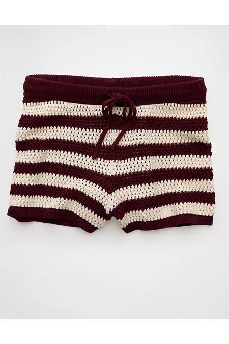 AE Crochet Sweater Striped Short Women's Product Image