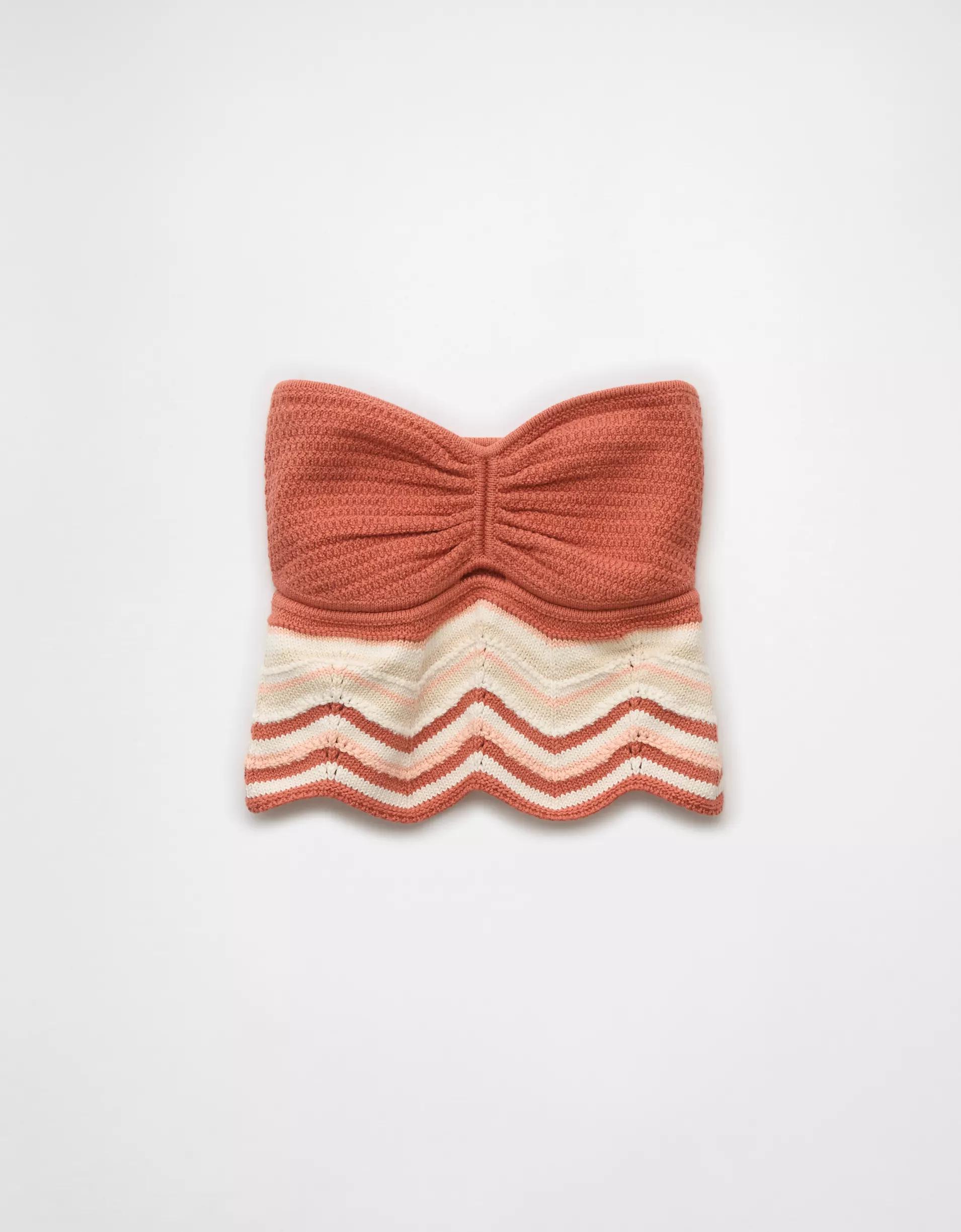 AE Cropped Chevron Crochet Tube Top Product Image