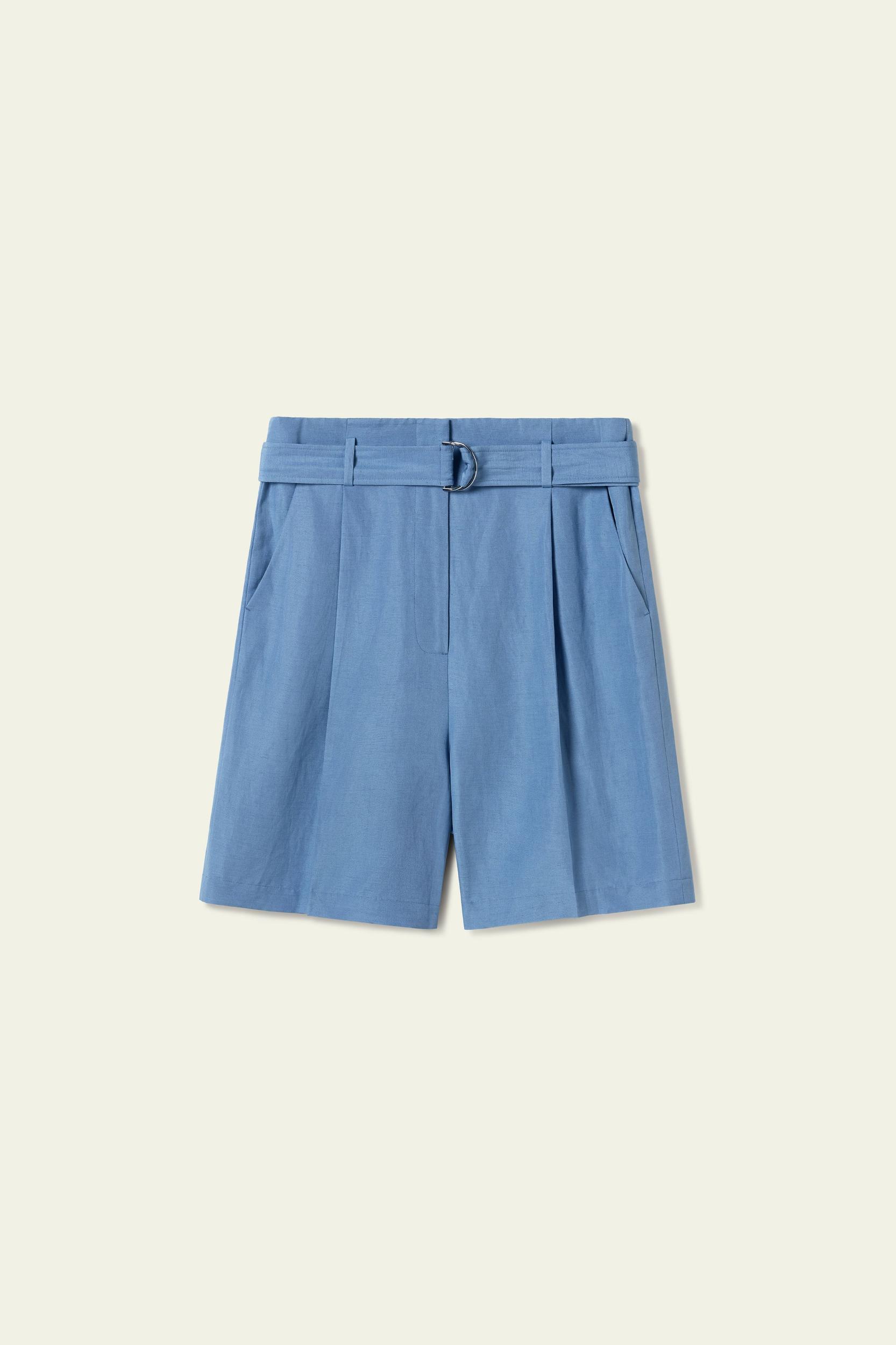 Silk Linen Belted Short Product Image