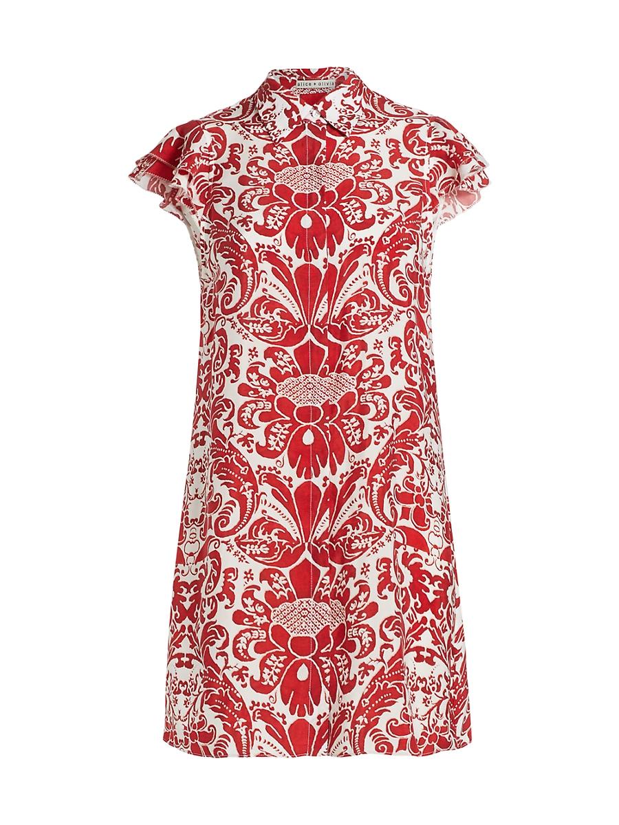 Womens Jem Floral Ruffle-Sleeve Mini Shirtdress Product Image