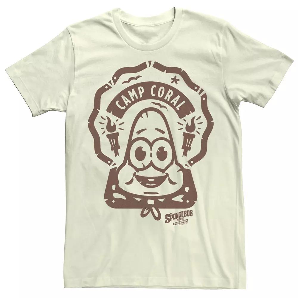 Men's SpongeBob Sponge On The Run Camp Coral Patrick Badge Tee,  Product Image