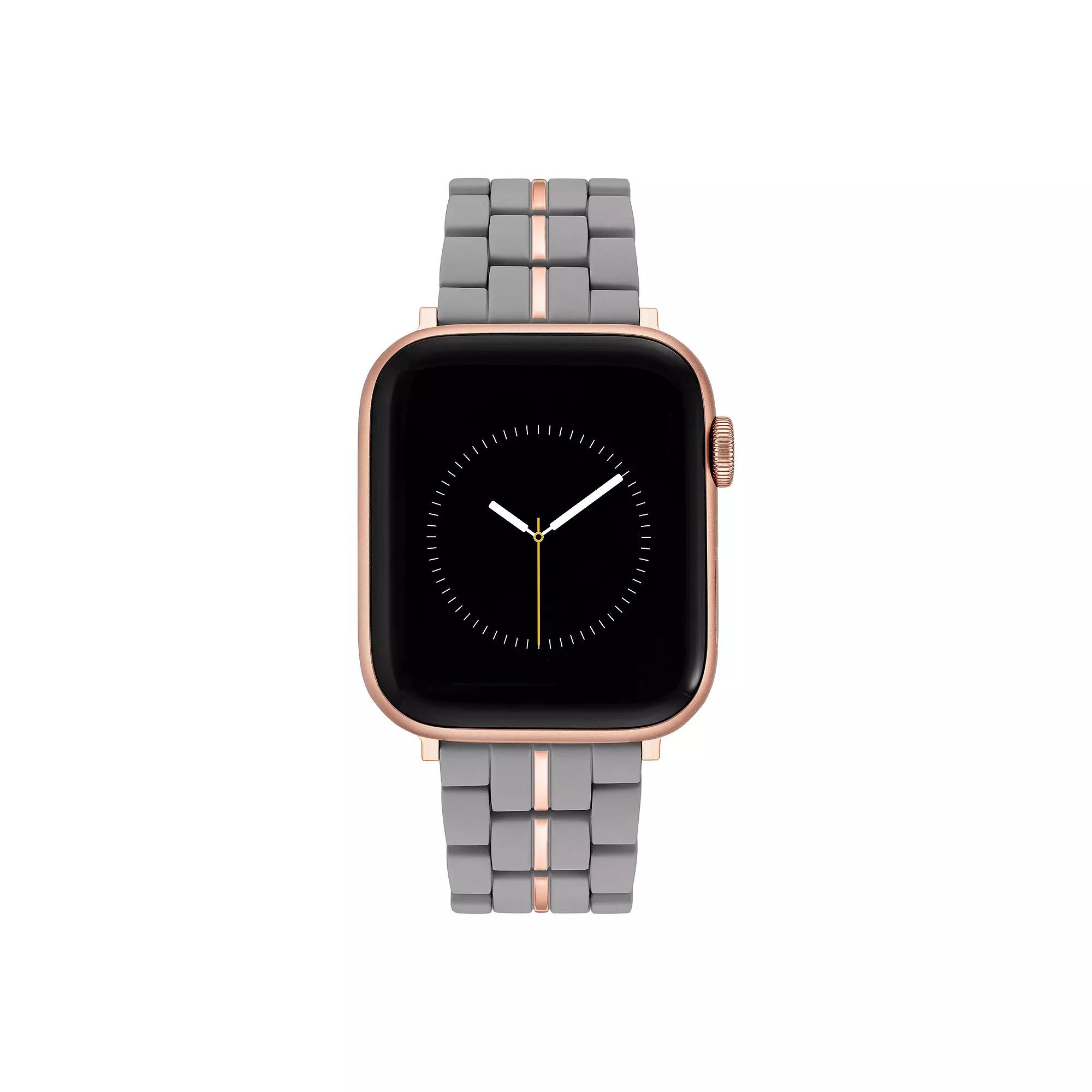 Nine West Women's Rubberized Link Bracelet designed for Apple Watch®, Size: Small, Gray Product Image