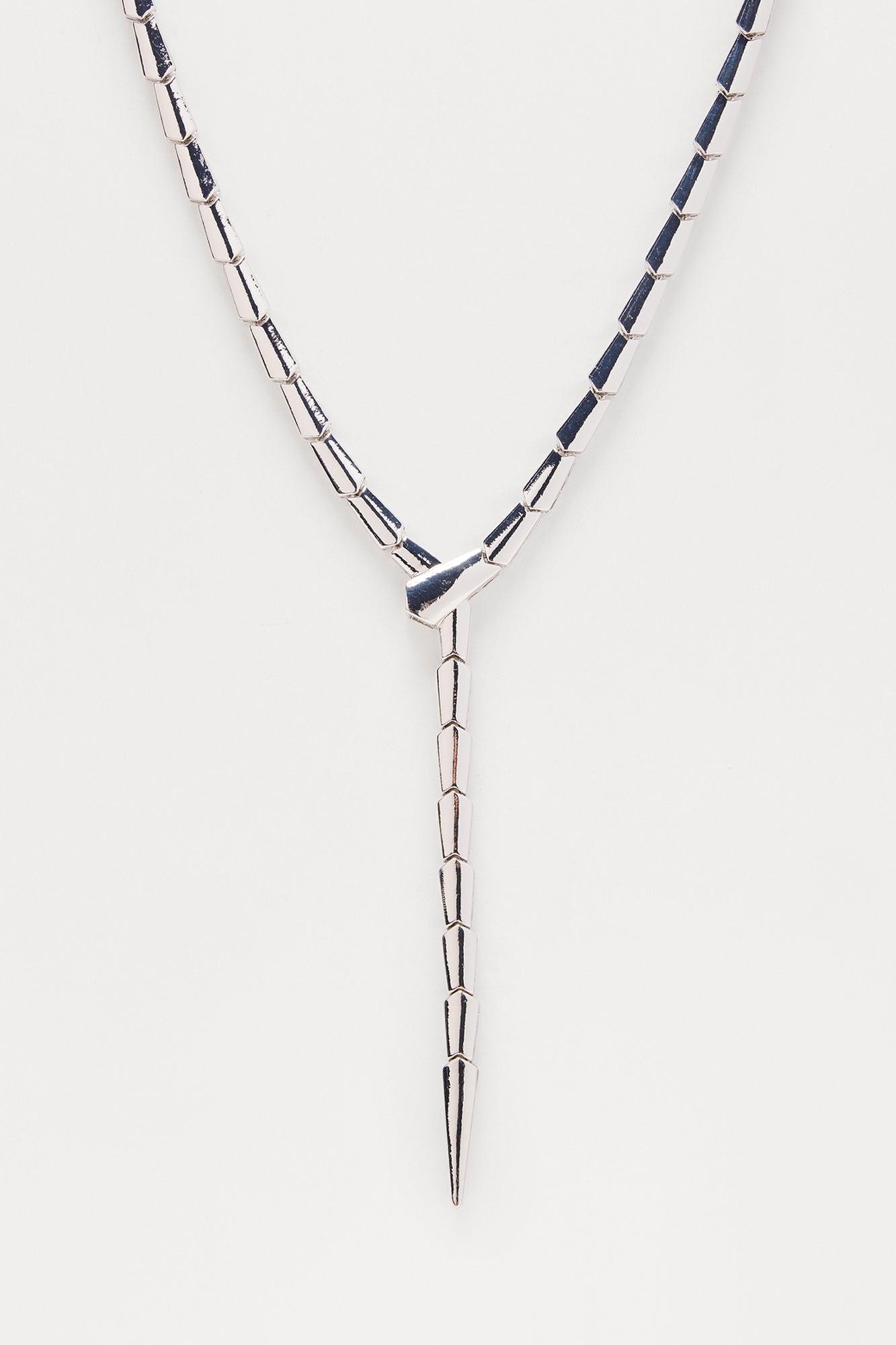 Weir Snake Lariet Chain - Silver Male Product Image