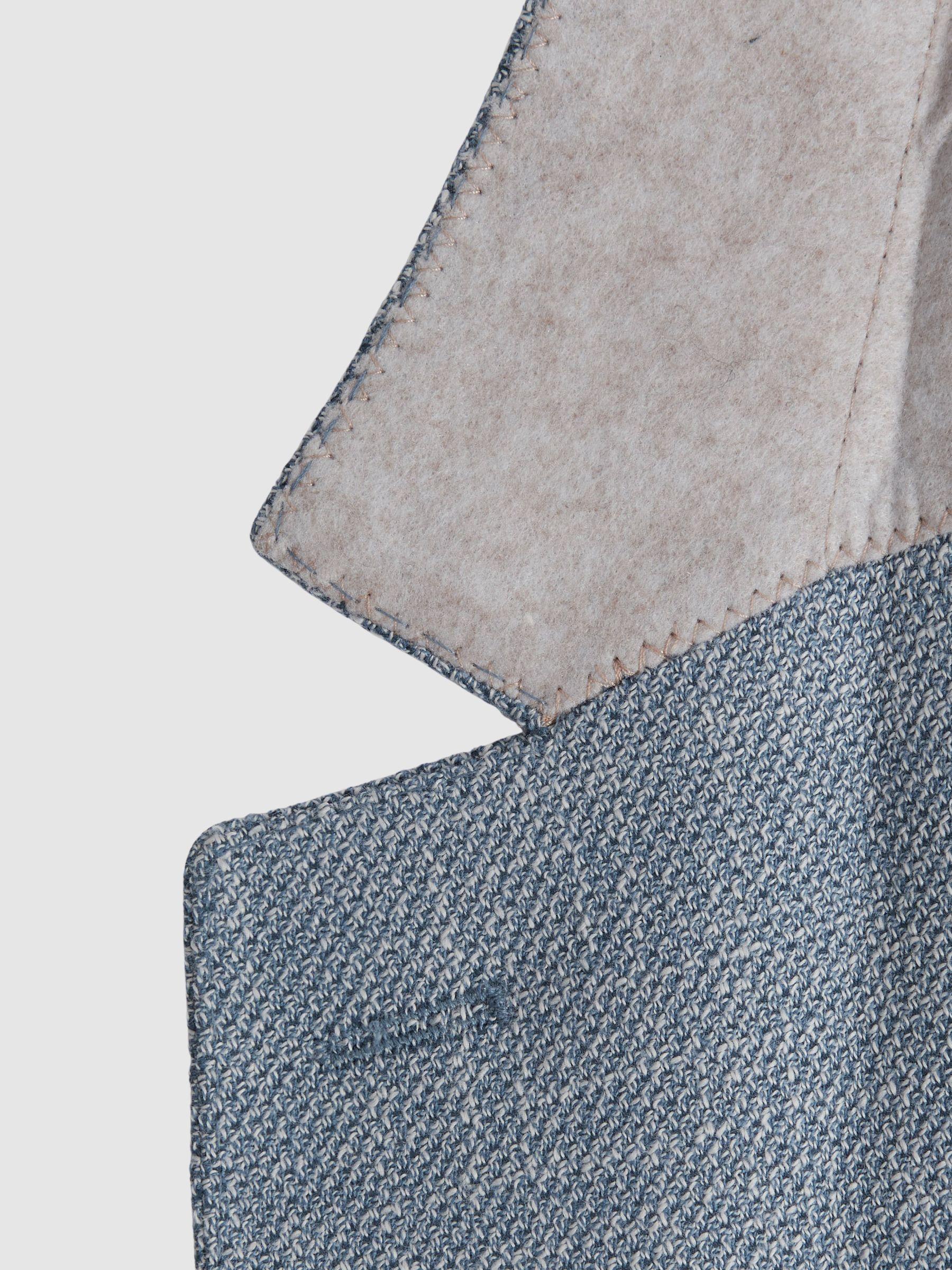 Single Breasted Blazer With Cotton in Soft Blue Product Image