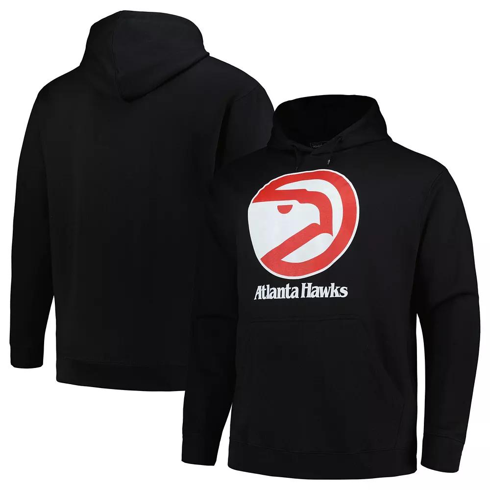 Men's Mitchell & Ness Black Atlanta Hawks Hardwood Classics Big & Tall Pullover Hoodie,  Product Image