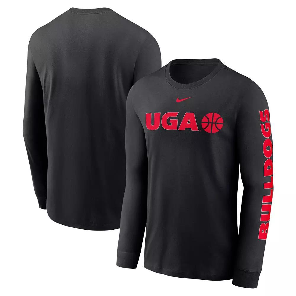 Men's Nike Black Georgia Bulldogs Basketball Icon Two-Hit Long Sleeve T-Shirt,  Product Image