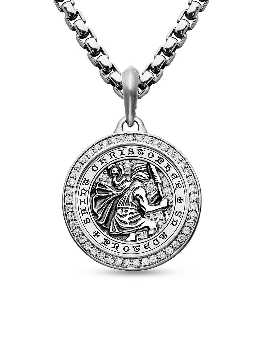 Mens St. Christopher Amulet in Sterling Silver Product Image