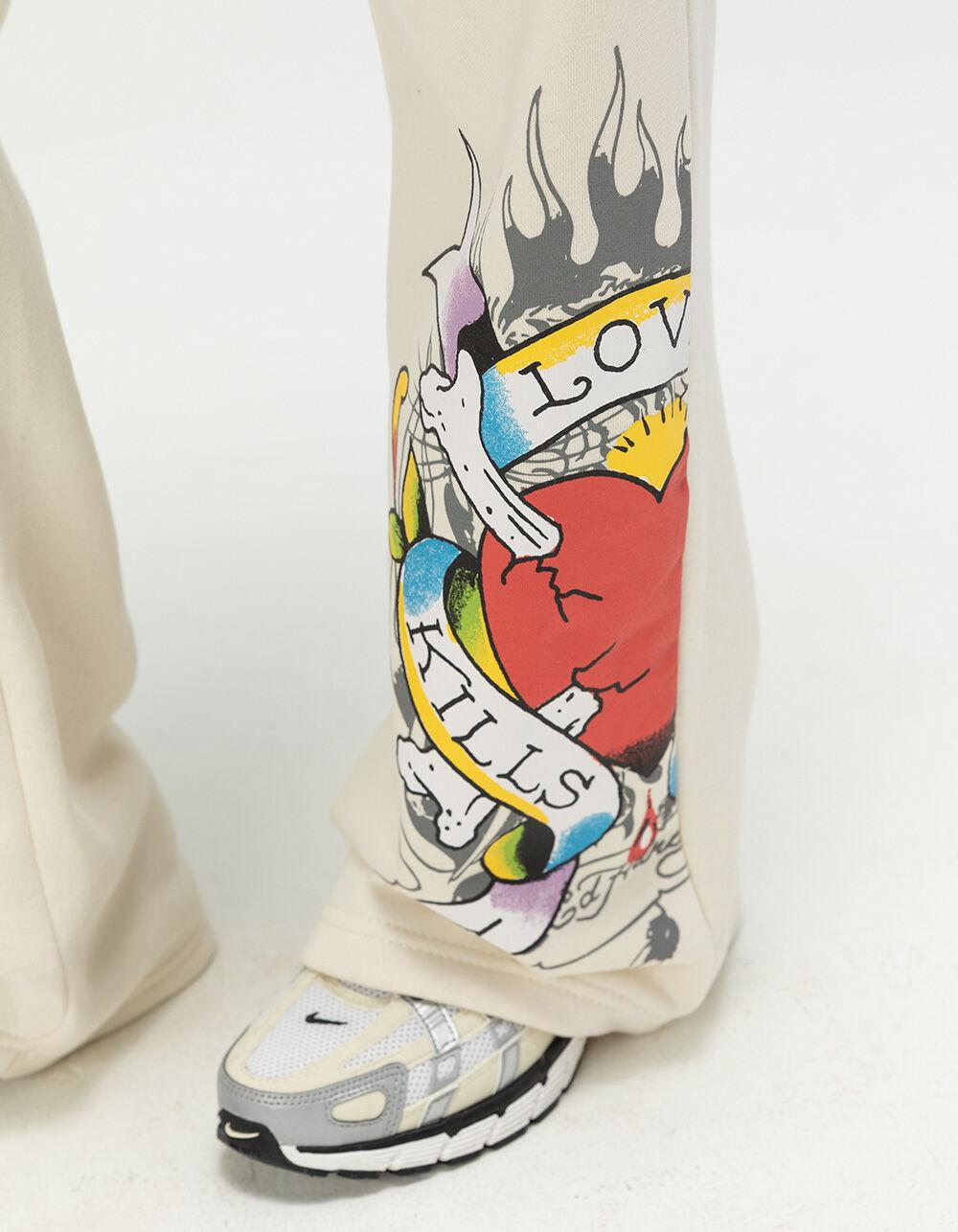 ED HARDY Love Kills Womens Sweatpants - IVORY Product Image