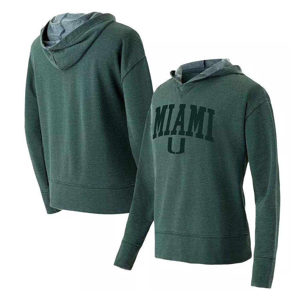Women's Concepts Sport Green Miami Hurricanes Volley Long Sleeve Hoodie T-Shirt,  Product Image