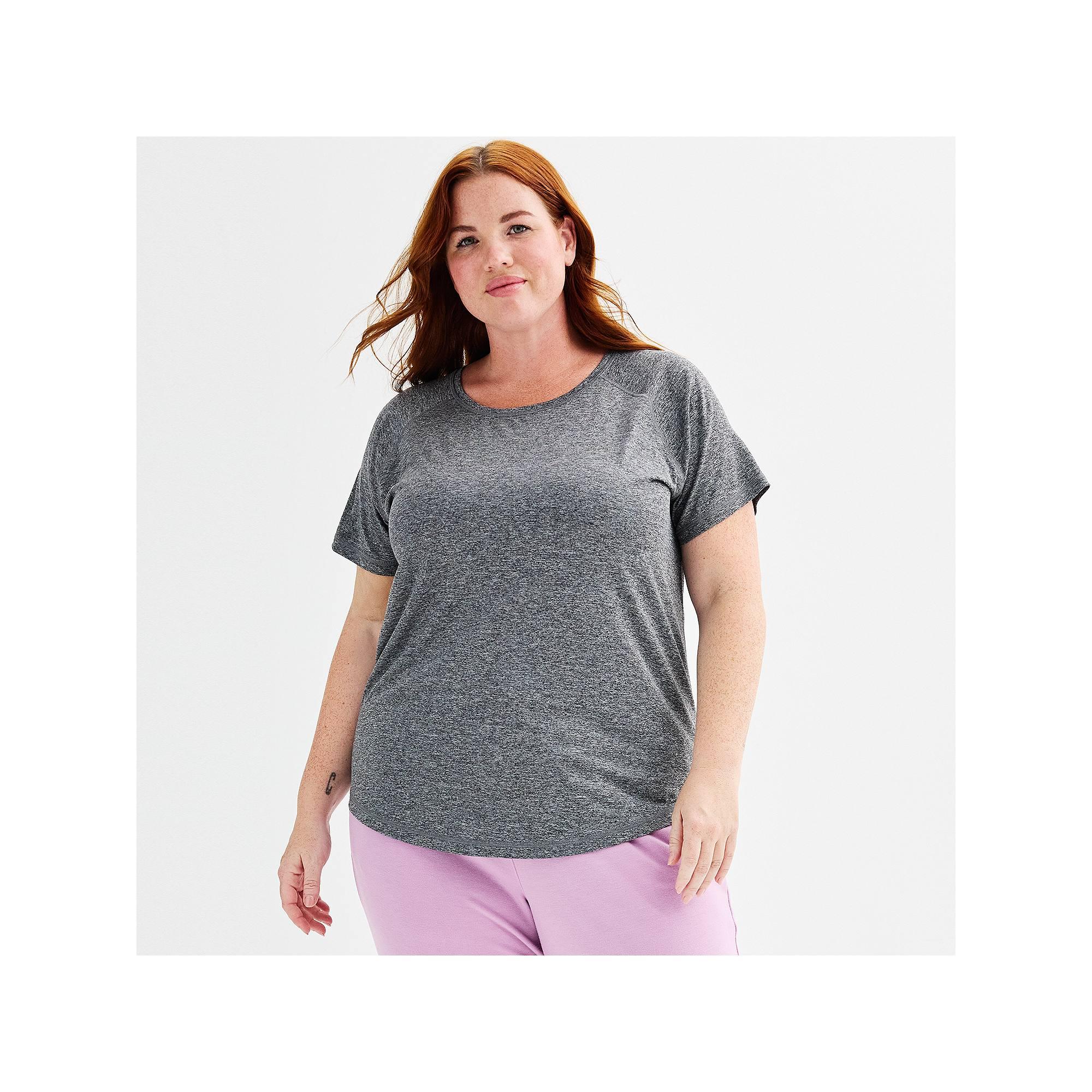 Plus Size Tek Gear® Dry Tek Short Sleeve Tee, Women's, Size: 1XL, Gray Product Image