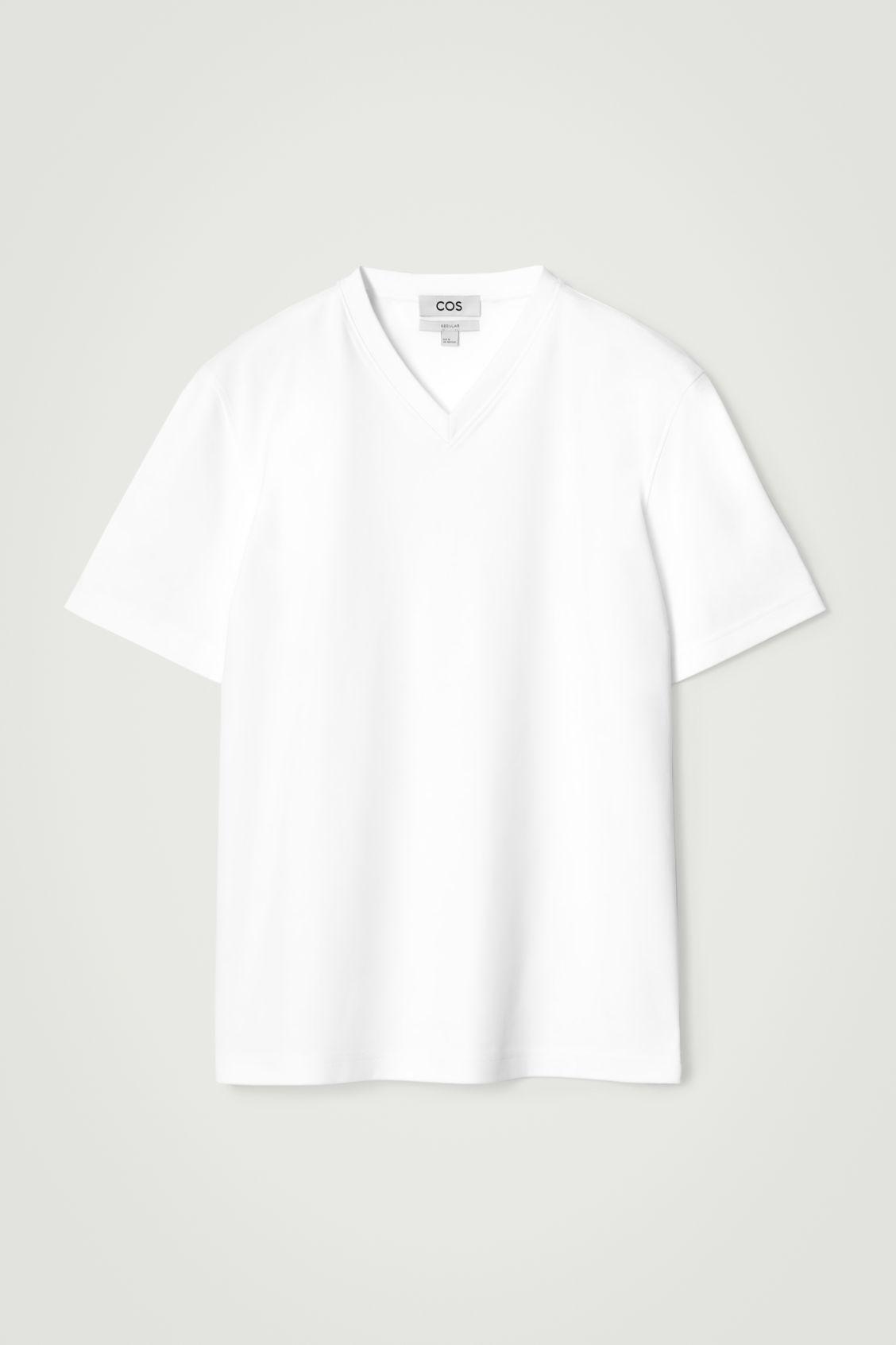 INTERLOCK COTTON V-NECK T-SHIRT Product Image
