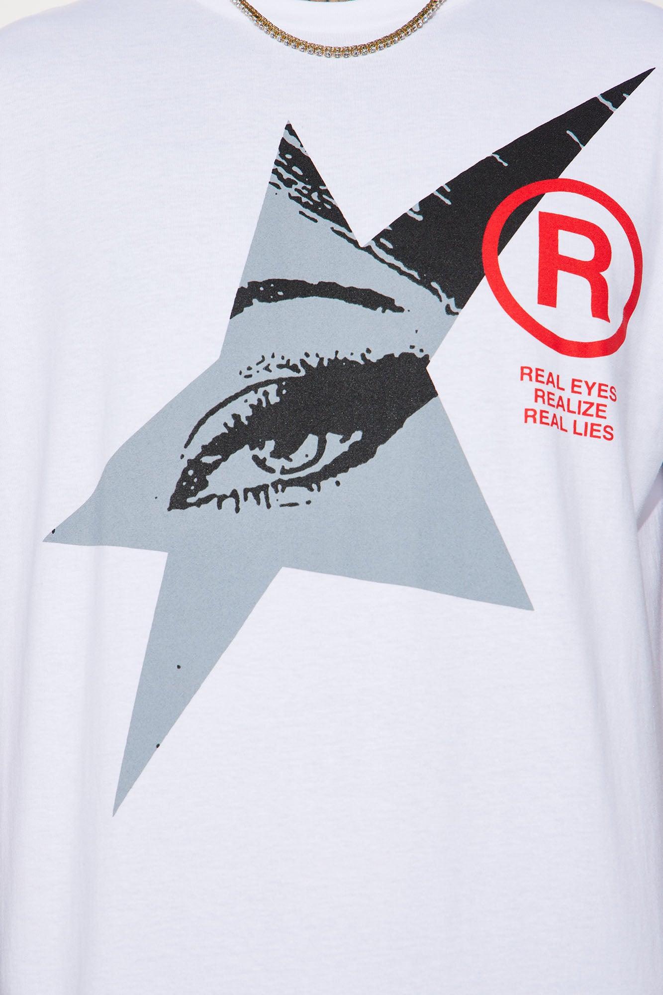Real Eyes Lie Short Sleeve Tee - White Product Image