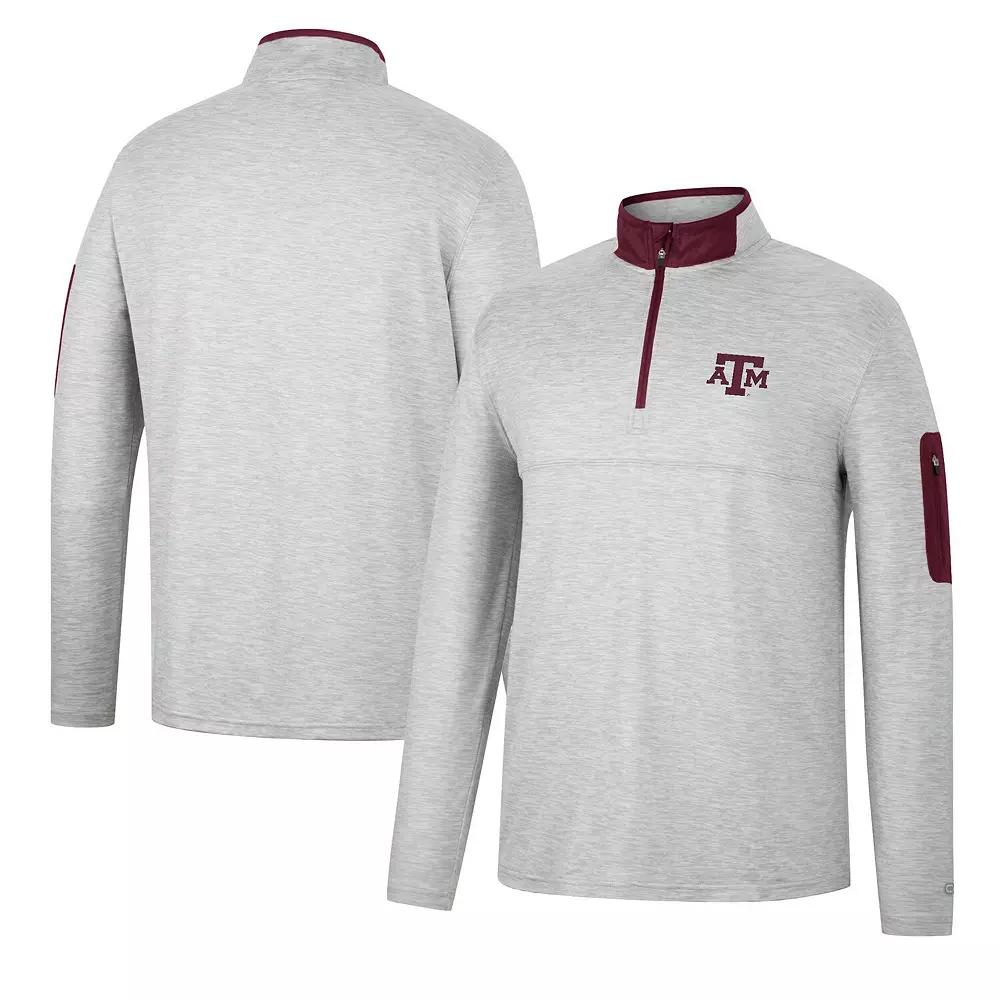 Men's Colosseum Heathered Gray/Crimson Washington State Cougars Country Club Windshirt Quarter-Zip Jacket,  Product Image