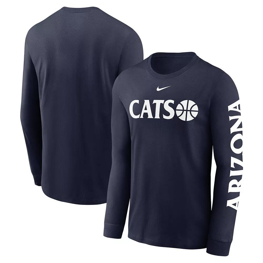 Men's Nike Navy Arizona Wildcats Basketball Icon Two-Hit Long Sleeve T-Shirt,  Product Image