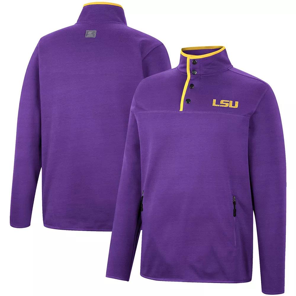 Men's Colosseum Purple LSU Tigers Rebound Quarter-Snap Jacket,  Product Image