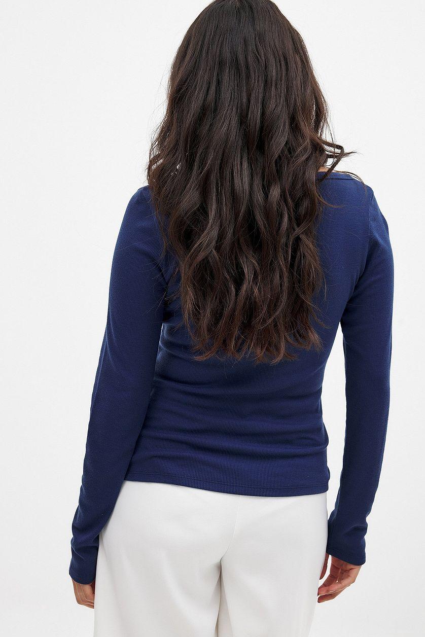 Scoop Neck Ribbed Top Product Image