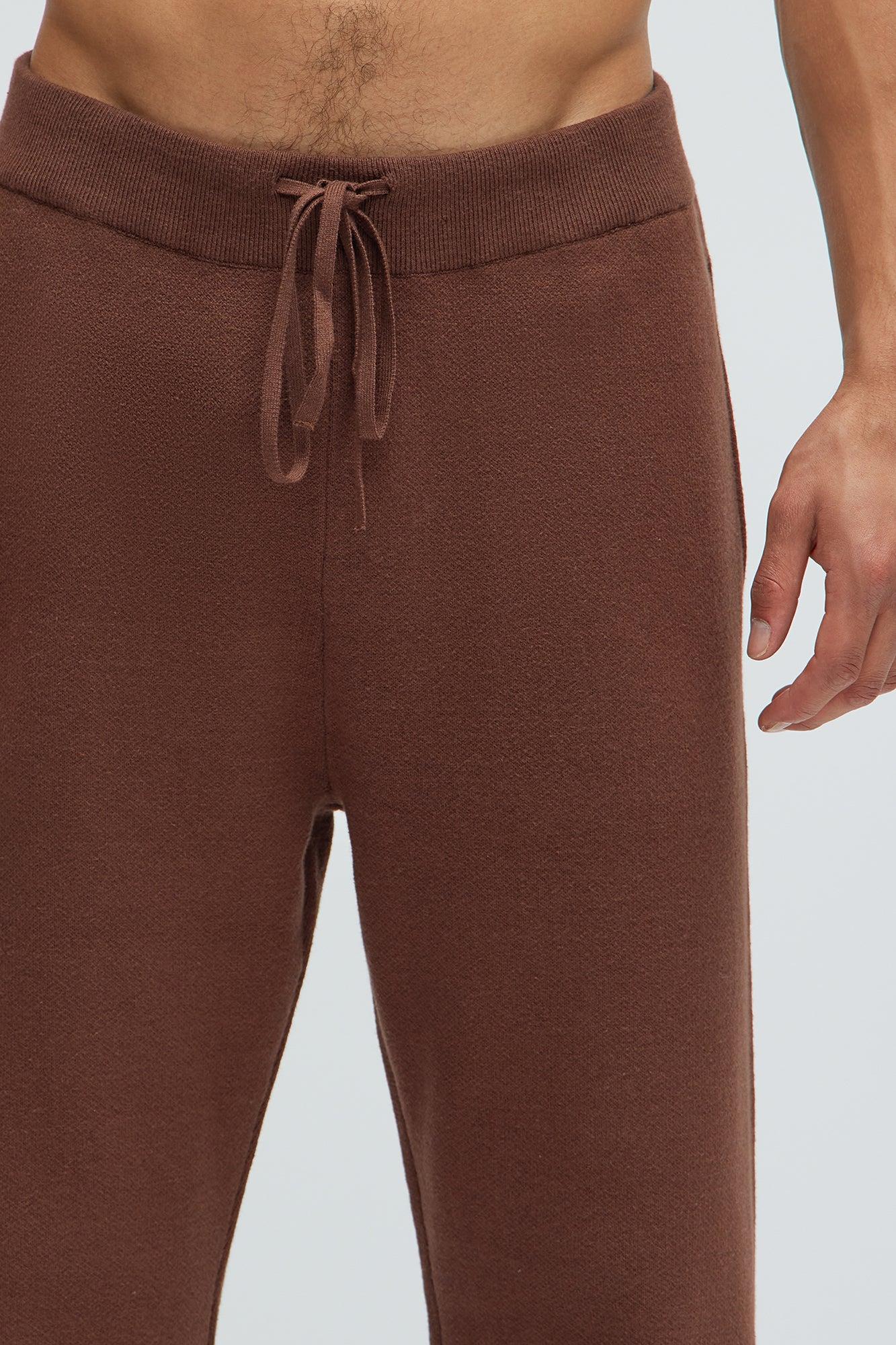 Recline Sweater Knit Sweatpants - Brown Product Image