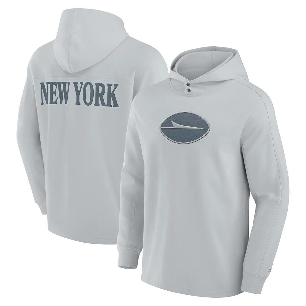 Men's Fanatics Gray New York Jets Elements Blaze Tri-Blend Long Sleeve Hoodie T-Shirt, Adult Unisex,  Product Image