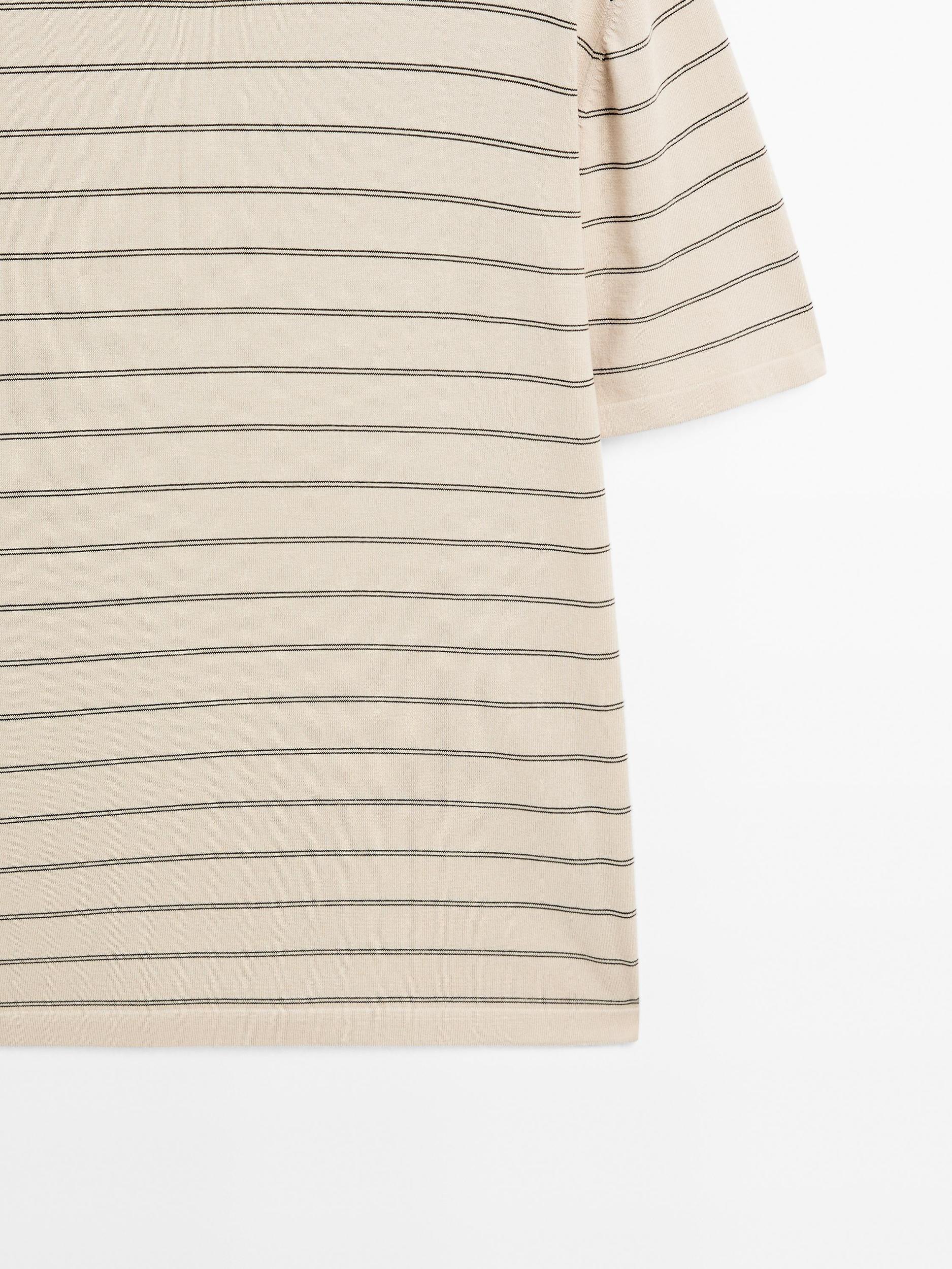 Striped lightweight knit T-shirt Product Image