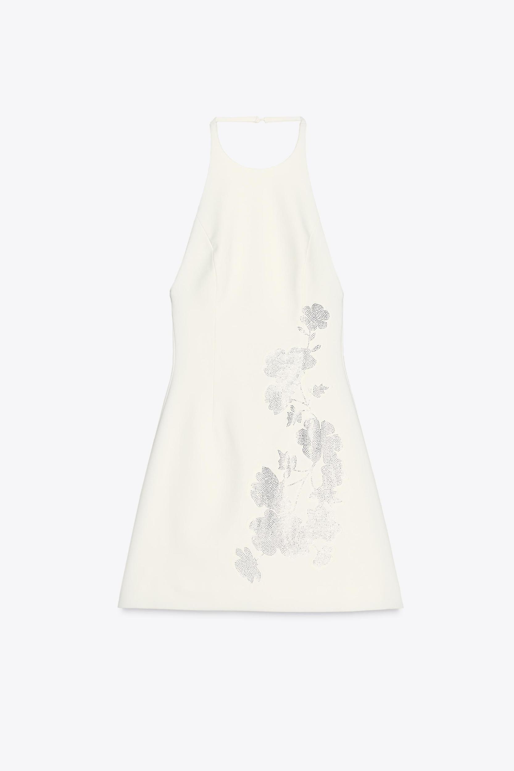 HALTER RHINESTONE FLORAL DRESS Product Image