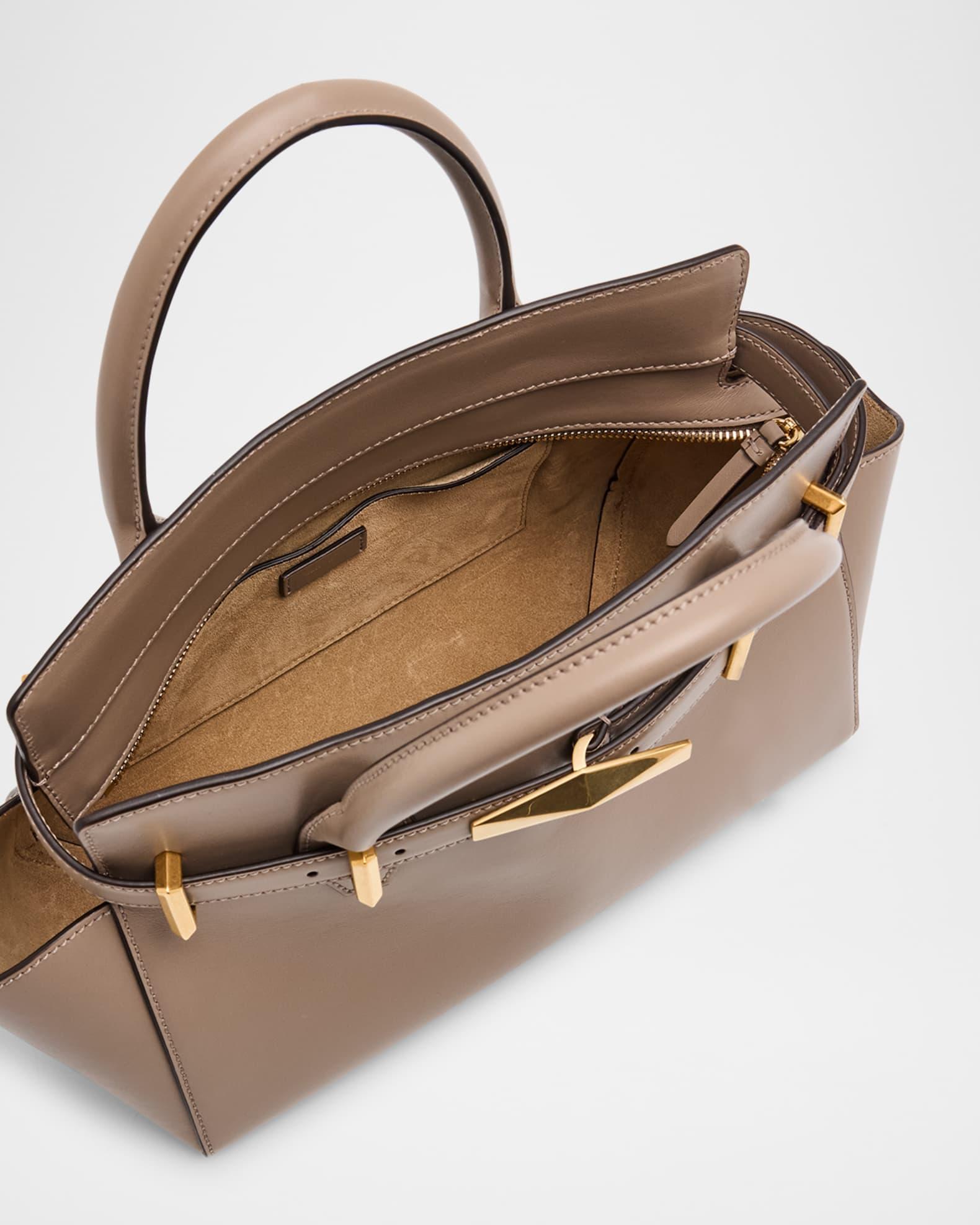 Small Diamond Belted Leather Top-Handle Bag Product Image