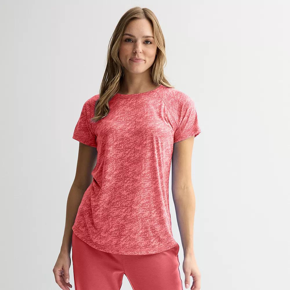 Women's Tek Gear® Core Raglan Tee, Size: XXL, Pink Burnout Product Image