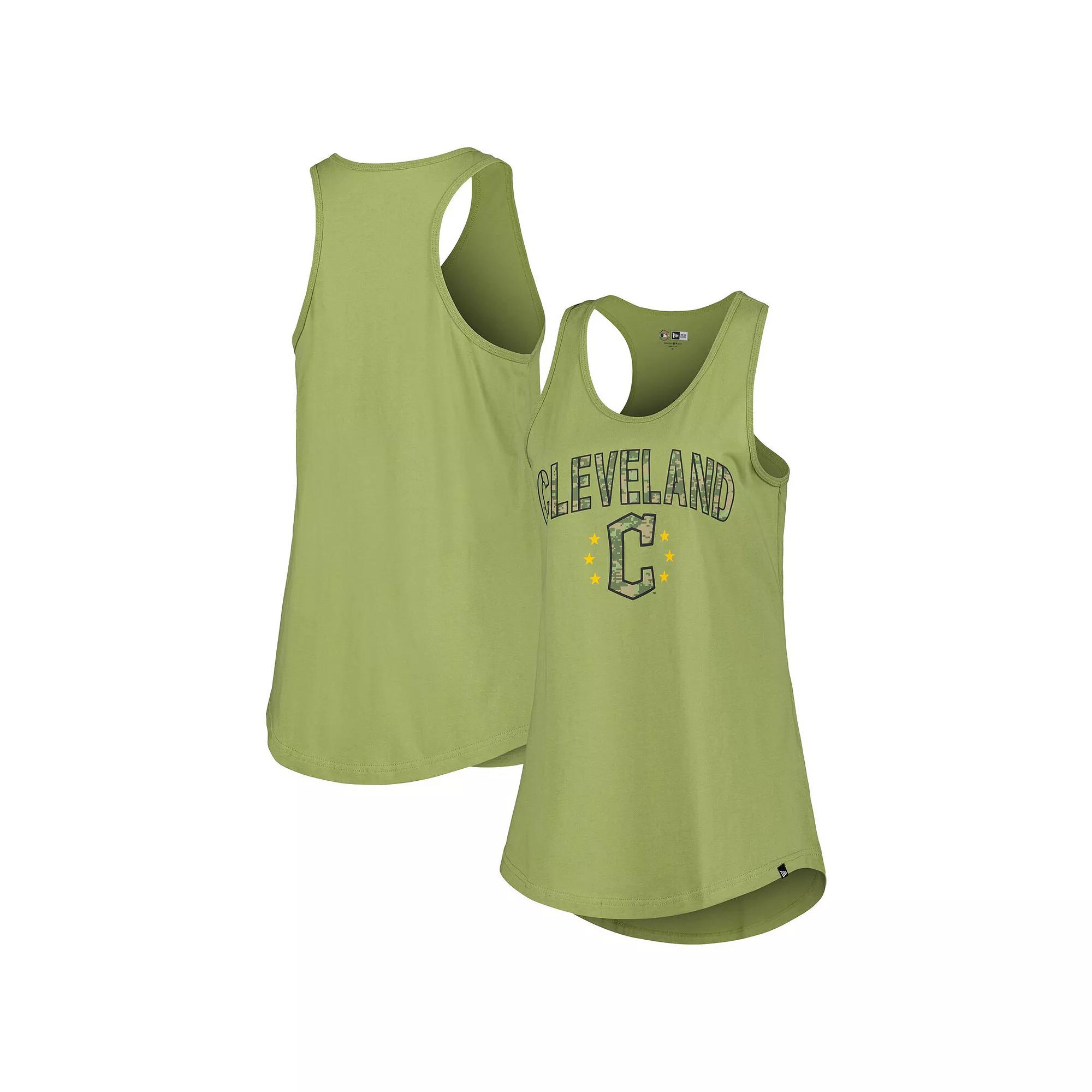 Women's New Era Olive Cleveland Guardians Armed Forces Day Tank Top,  Product Image