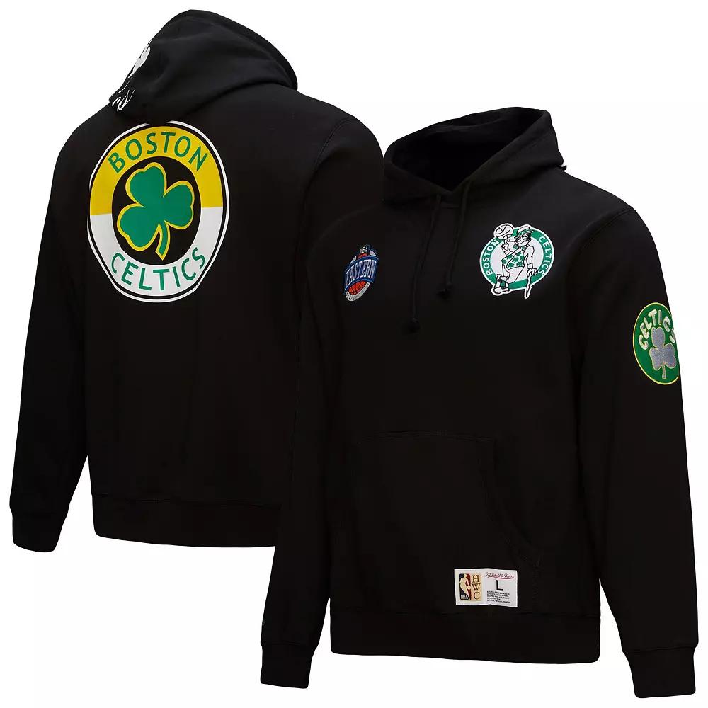 Men's Mitchell & Ness Black Boston Celtics Hardwood Classics Blackout Collection Pullover Hoodie,  Product Image