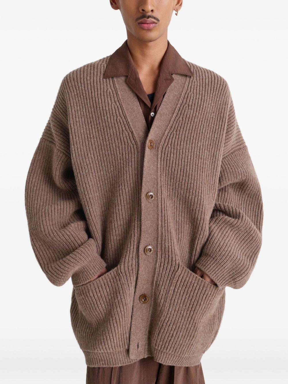 V-neck wool cardigan Product Image