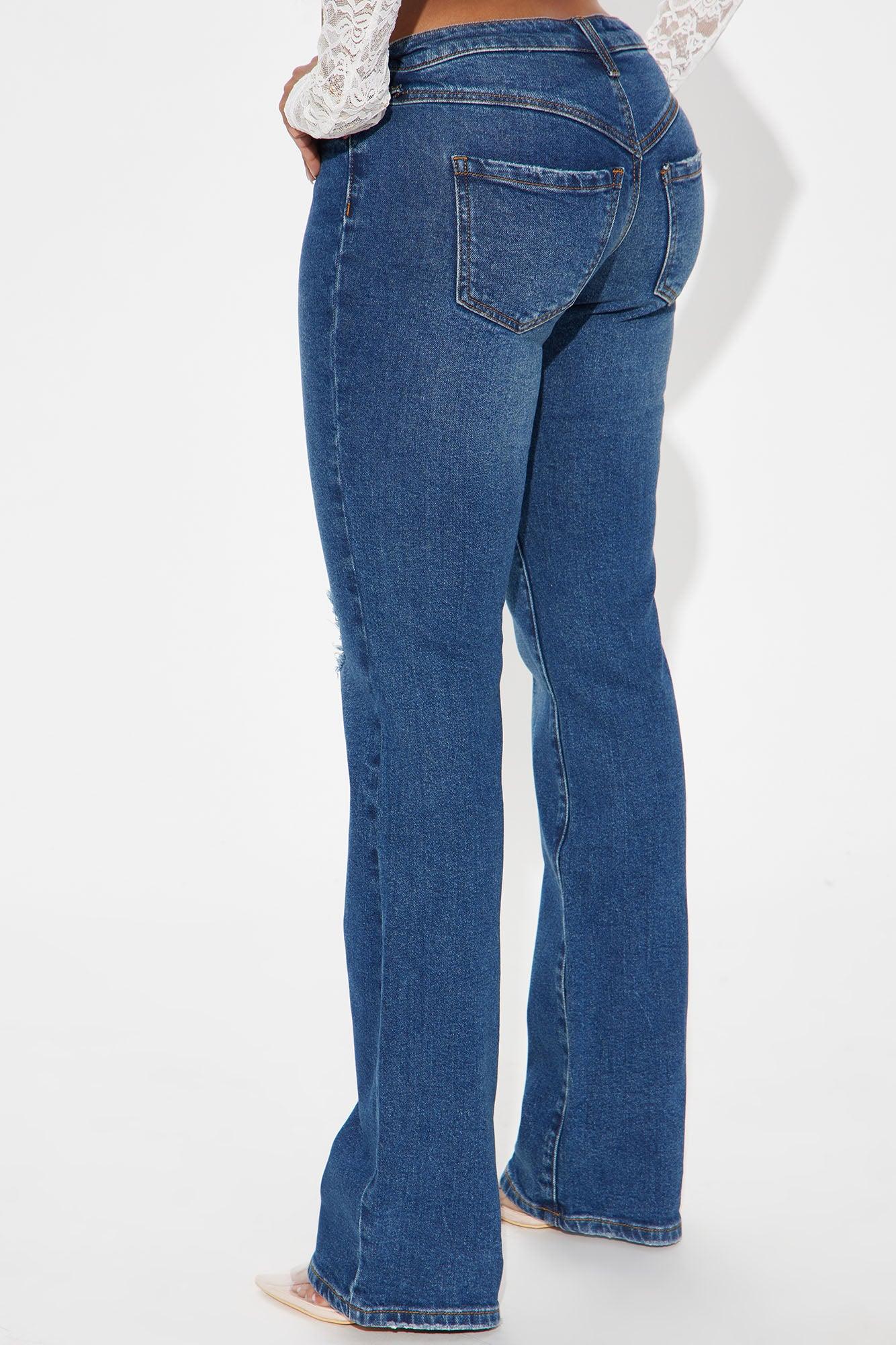 Lorena Ripped Bootcut Jeans - Dark Wash Product Image