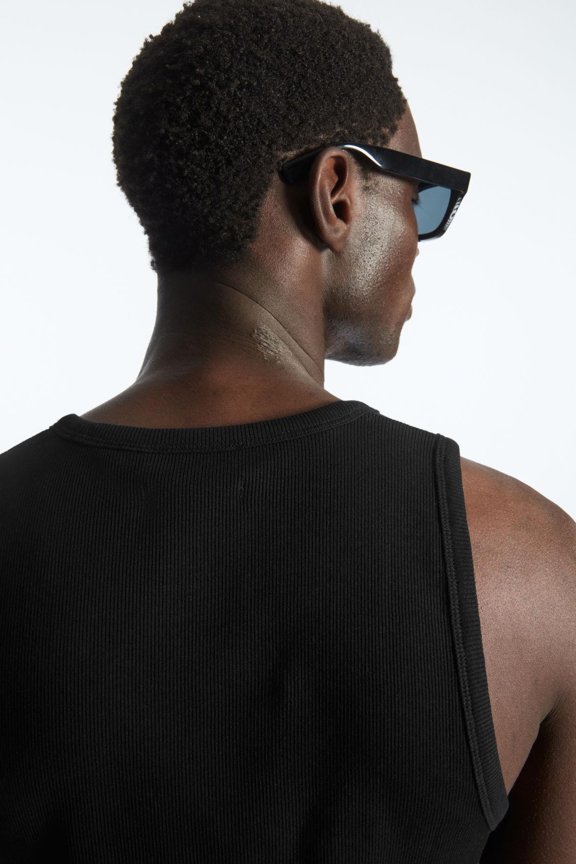 SLIM RIBBED COTTON TANK TOP Product Image