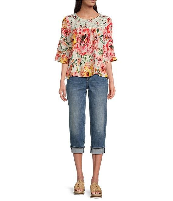 NYDJ Marilyn Cool Embrace® Stretch Denim Slim Straight Mid Rise Capri Stretch Jeans Product Image