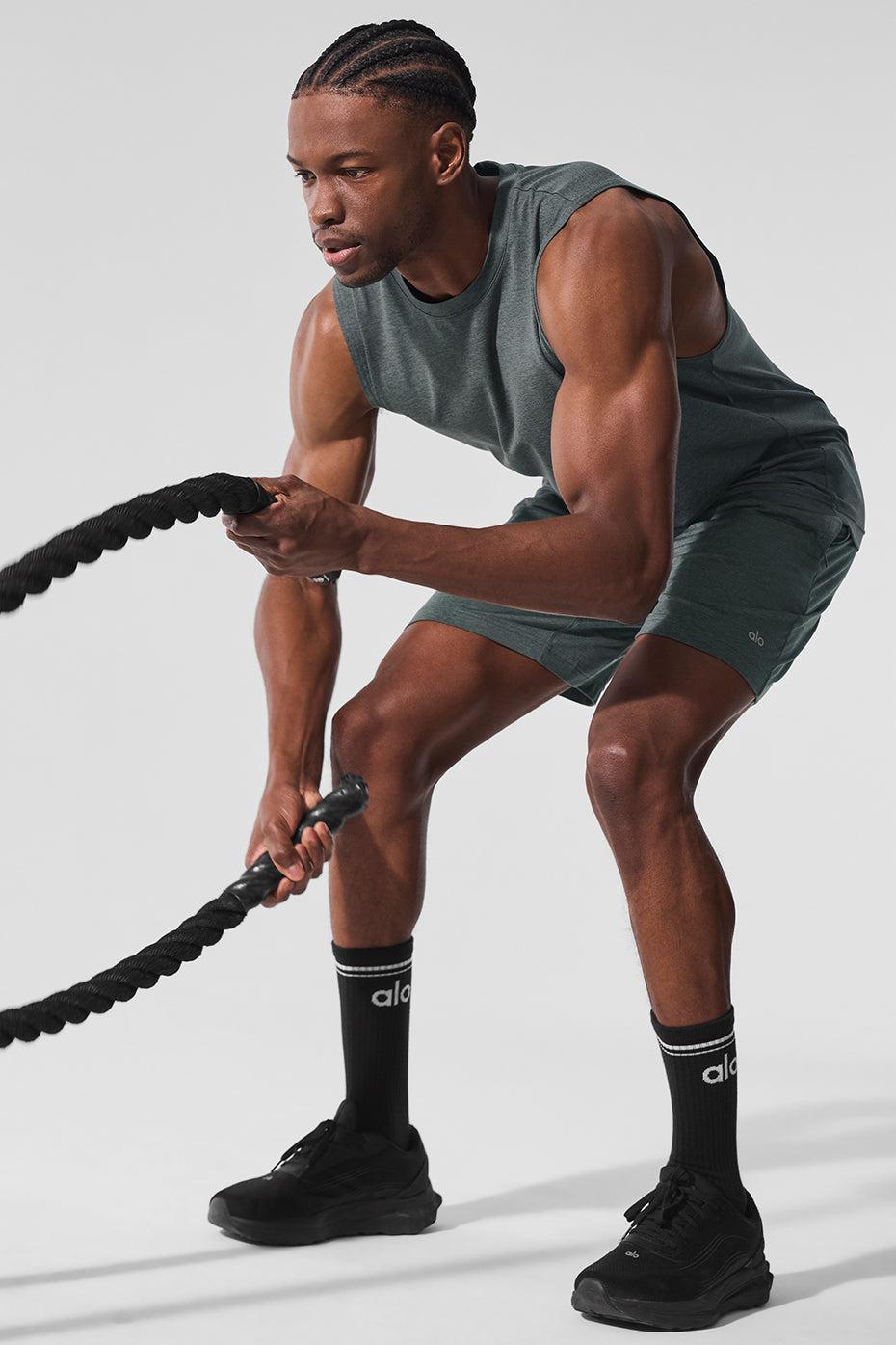 Conquer Muscle Tank - Charcoal Green Heather Product Image