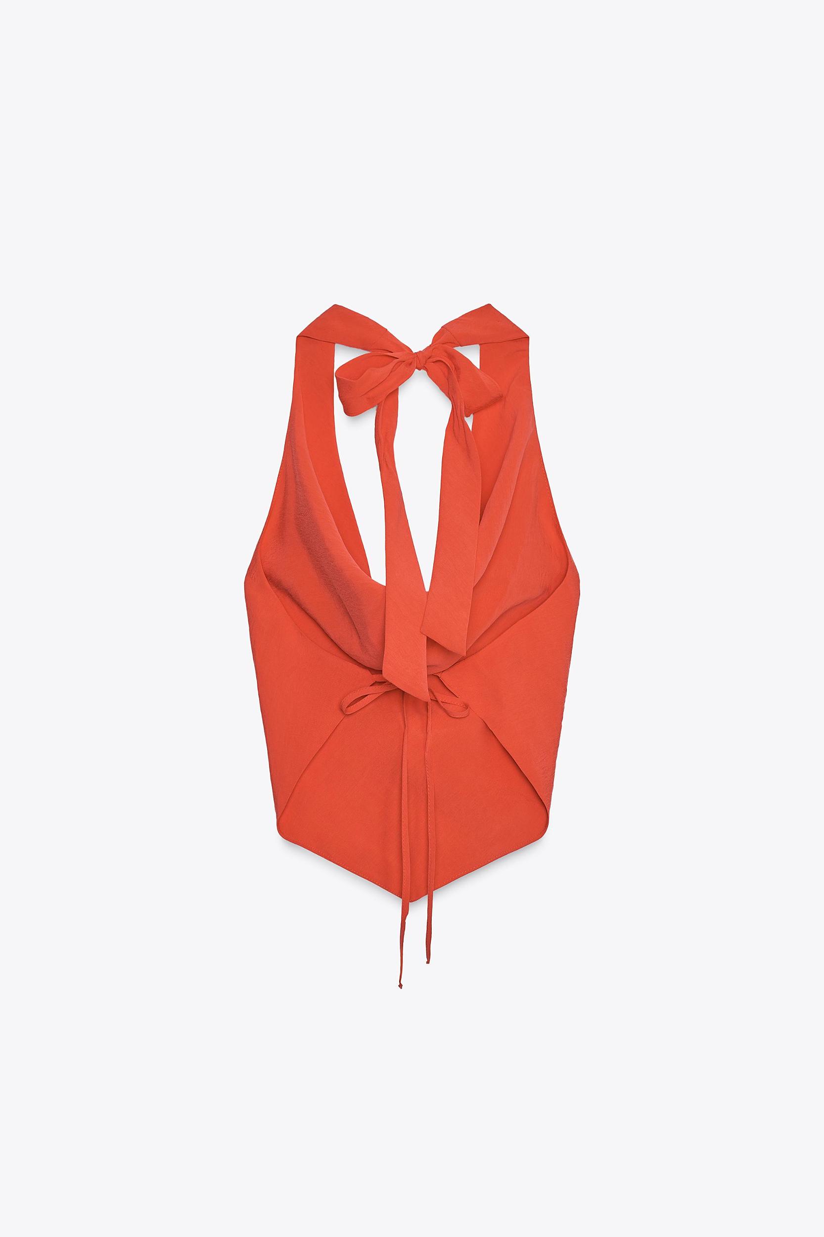 FLOWY DRAPED HALTER TOP Product Image