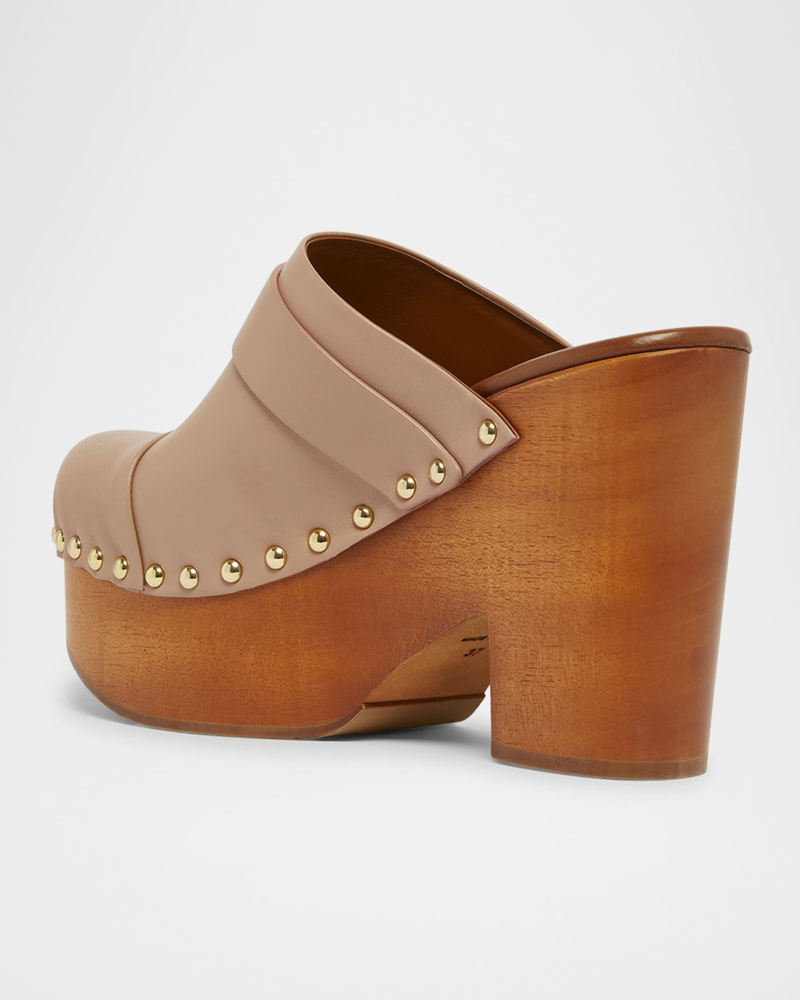 Jeannette Leather Platform Clogs Product Image