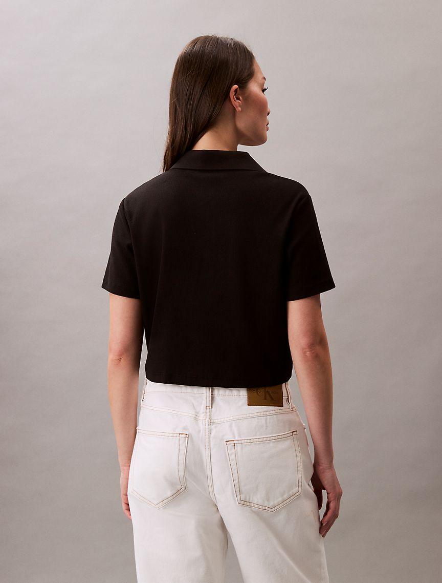 Cotton Contour Rib Polo Tee Product Image