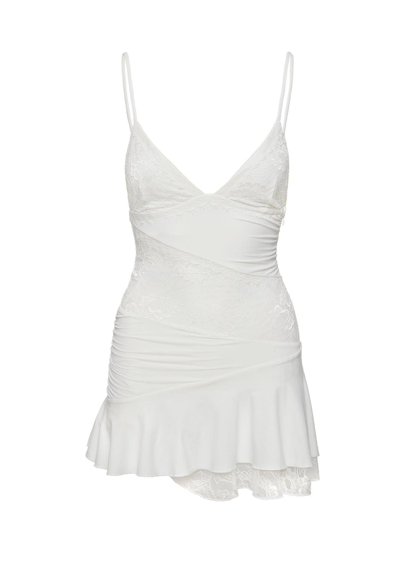 Love Is Alive Lace Mini Dress White Product Image