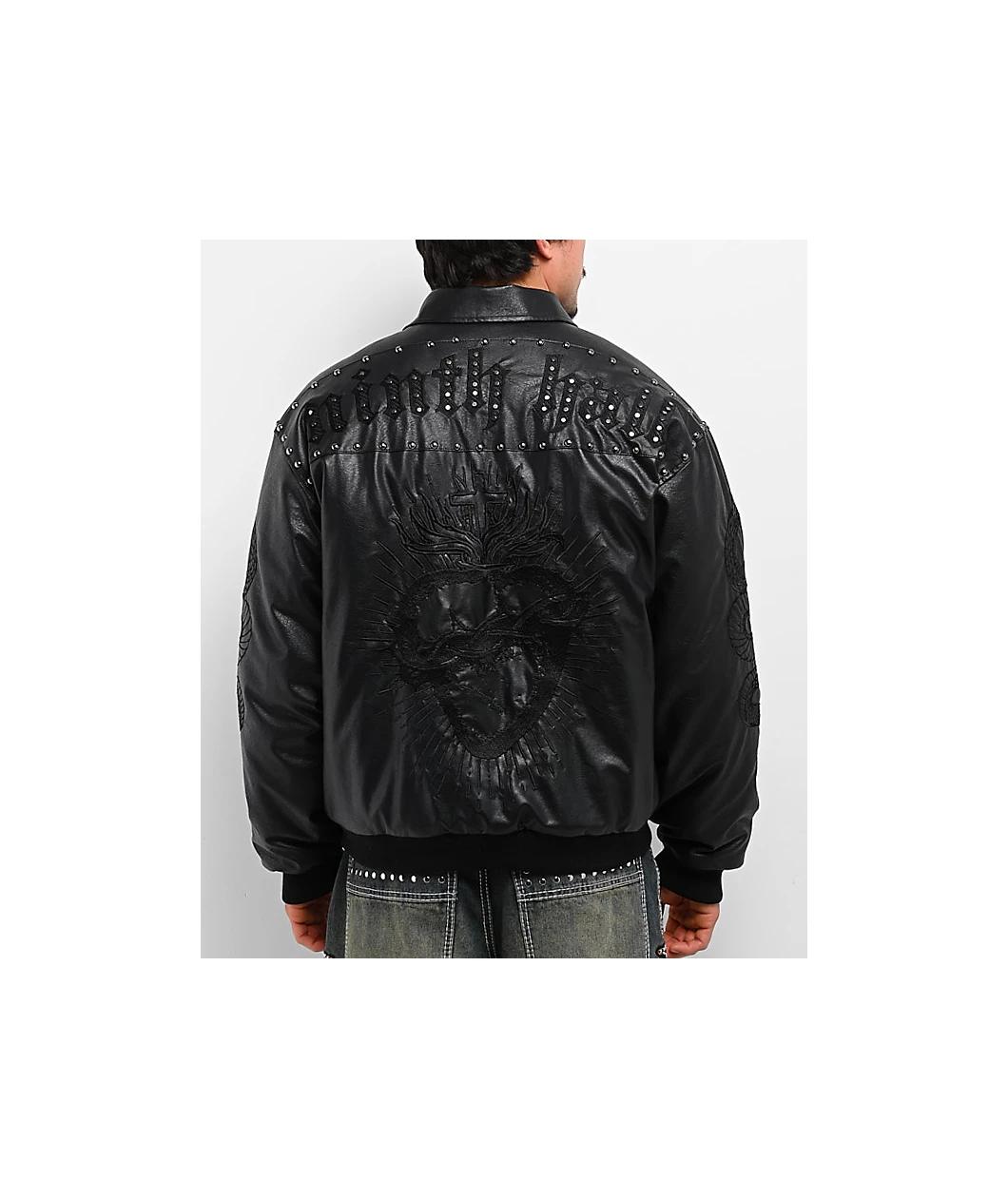 Ninth Hall Dismantle Studded Black Bomber Jacket Product Image