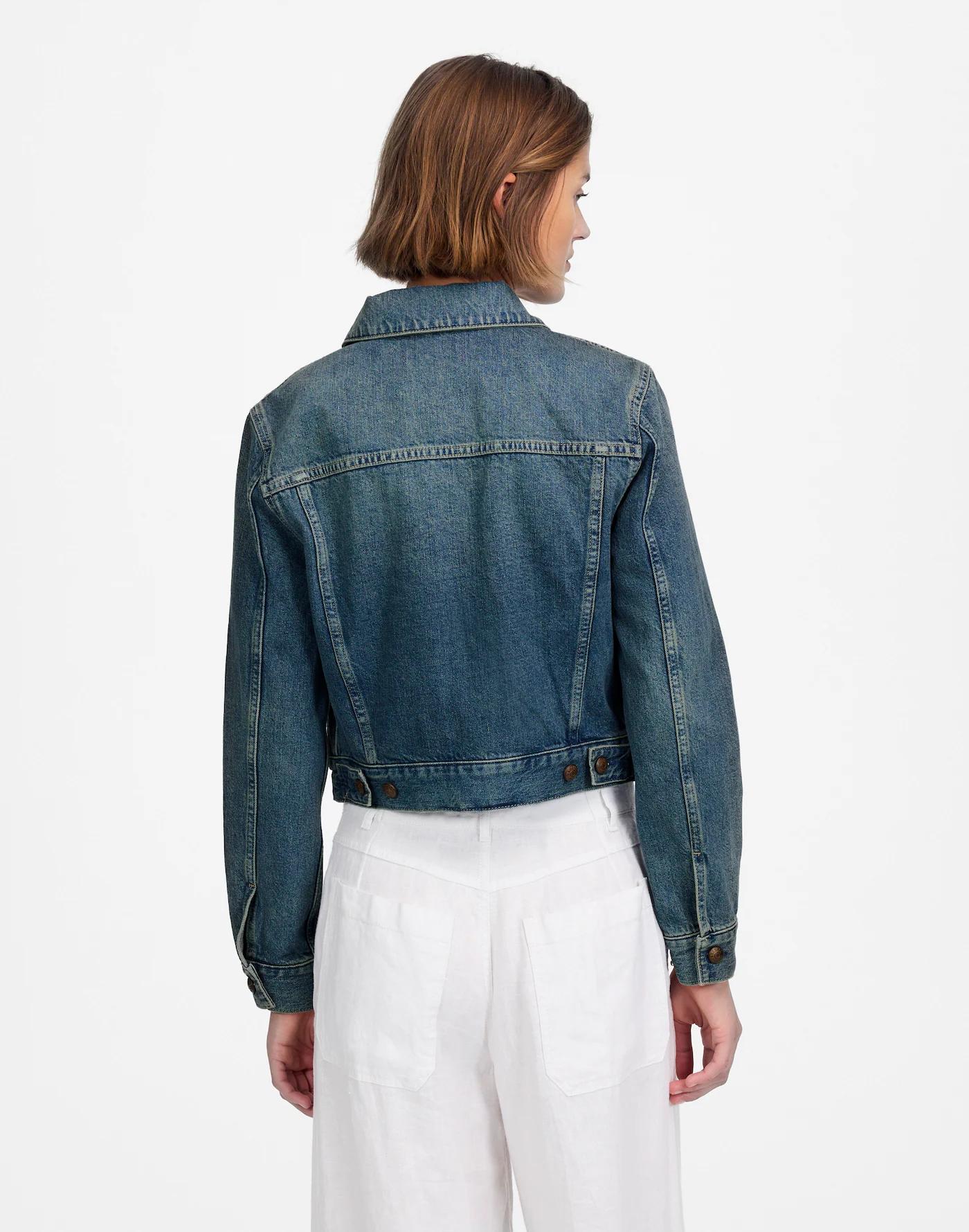 Crop Jean Trucker Jacket Product Image