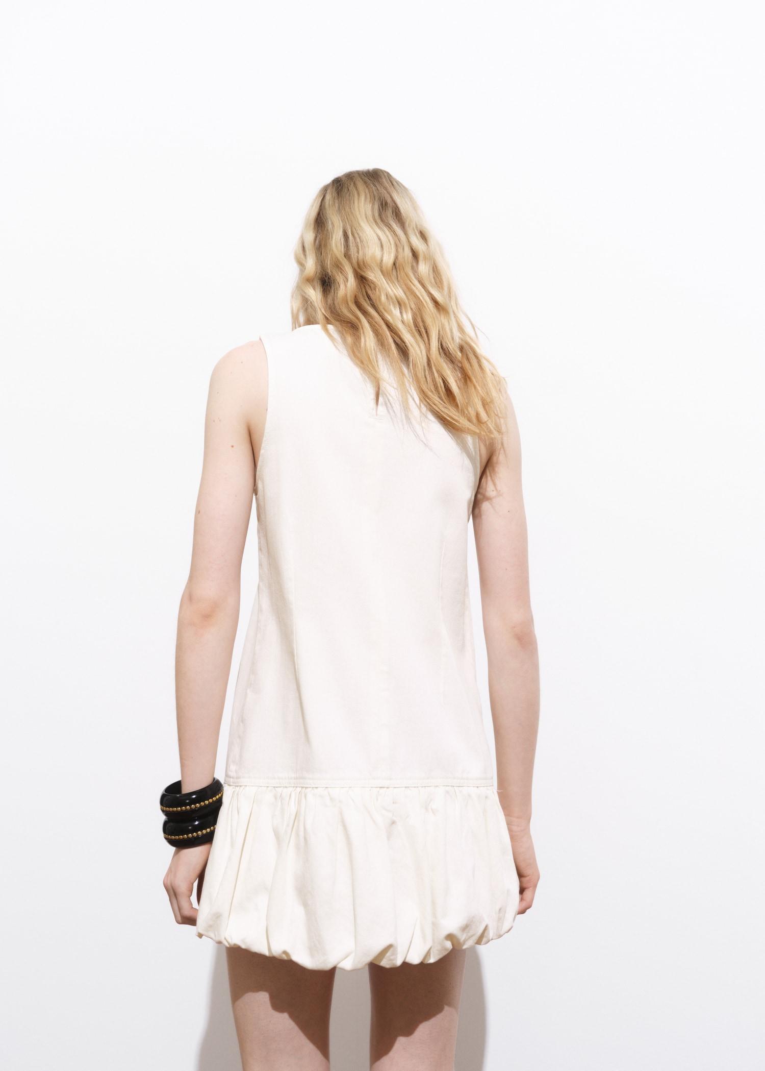 Denim dress with puffed hem - Women | MANGO USA Product Image