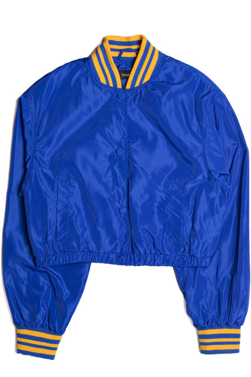 Surf The Web Blue Silk Varsity Jacket Product Image