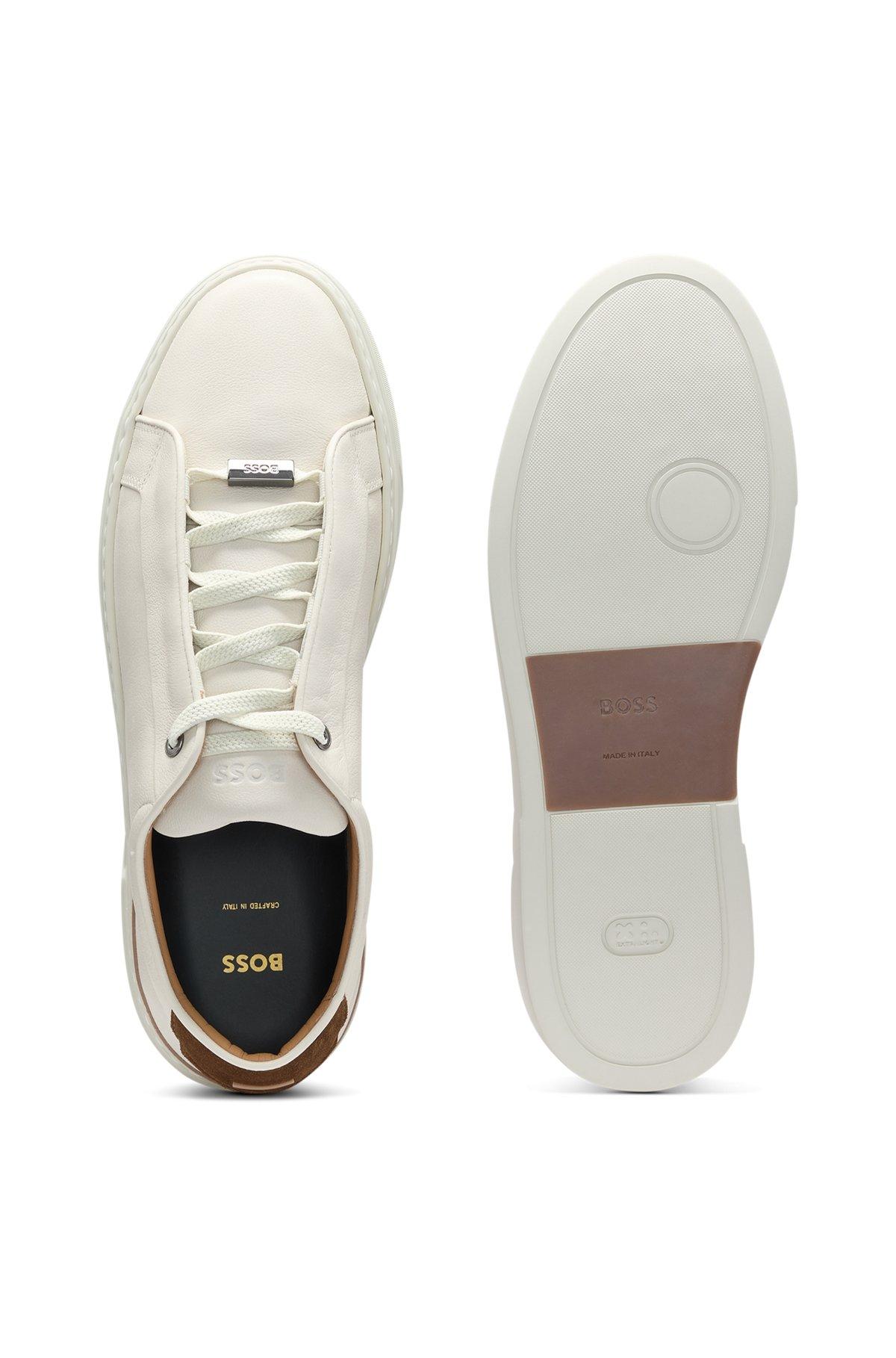 Gary leather trainers with suede backtab Product Image